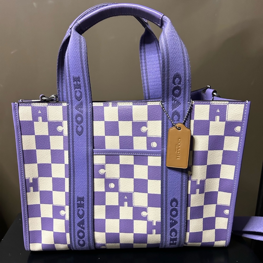 Smith Tote Bag With Checkerboard Print